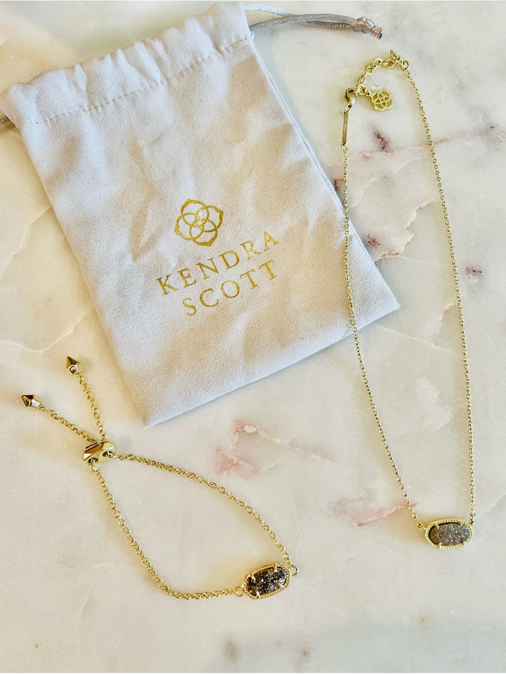 Kendra Scott Elisa Pendant Necklace & Elaina Bracelet set